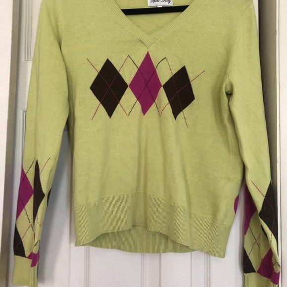 y2k 90s Argyle Sweater pullover - Picture 1 of 2